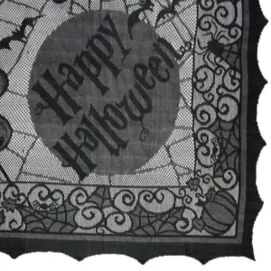 Happy Halloween Lace Tablecloth Black - Design Imports
