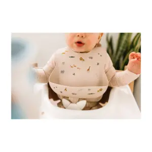 Loulou Lollipop Silicone Printed Bib - Safari