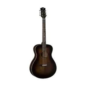 Luna Guitars Art Vintage Folk Acoustic Guitar Distressed Vintage Brownburst