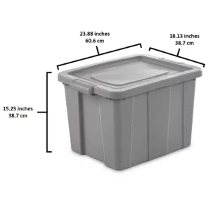Sterilite Tuff1 18 Gallon Plastic Storage Tote Container Bin w/ Lid (6 Pack)