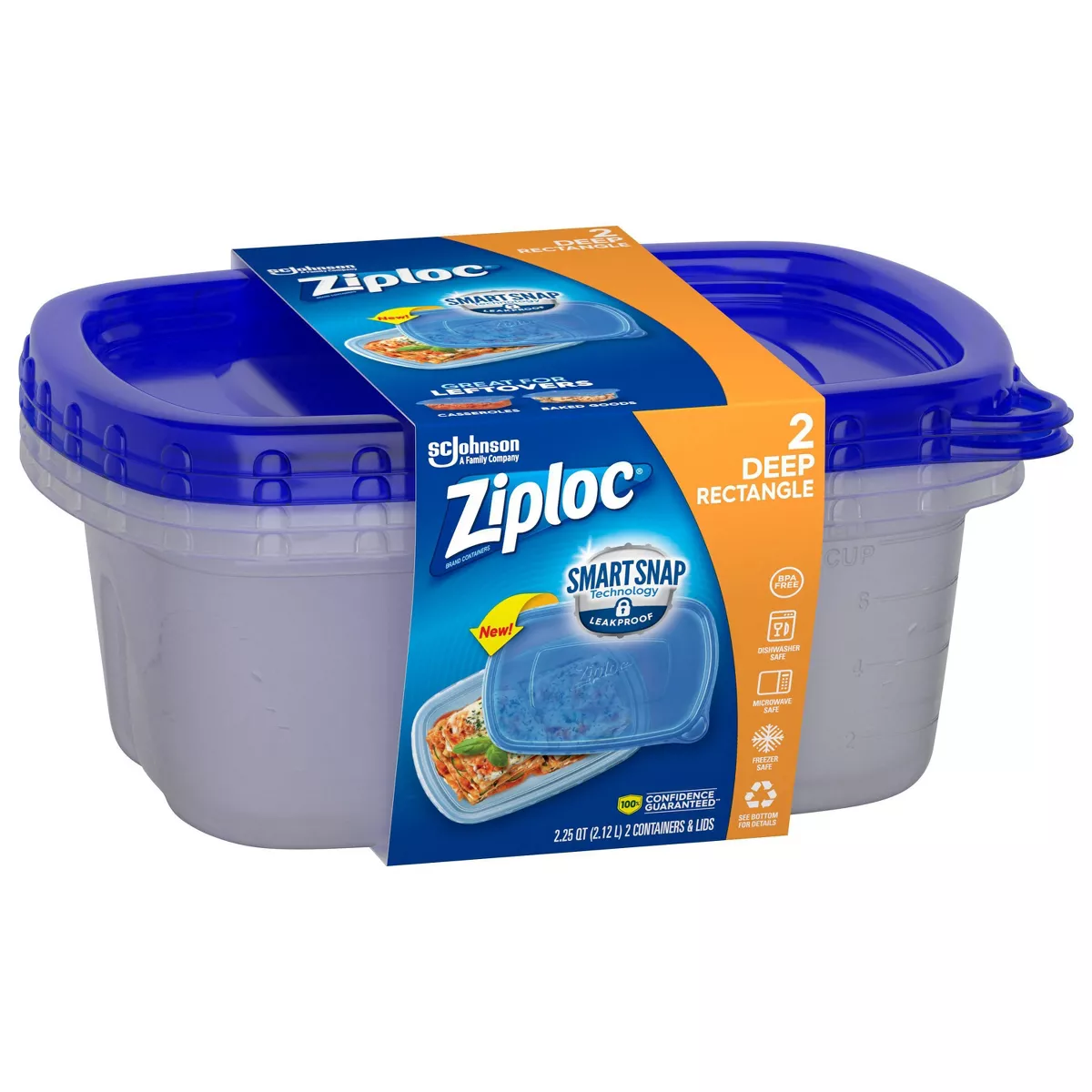 Ziploc Large Rectangle - 2ct Containers