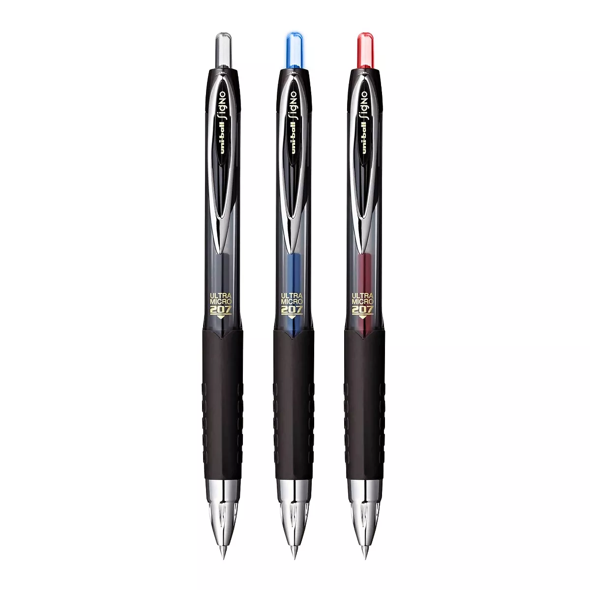 uni-ball 207 Retractable Gel Pens Ultra Micro Point Black Ink 1027467