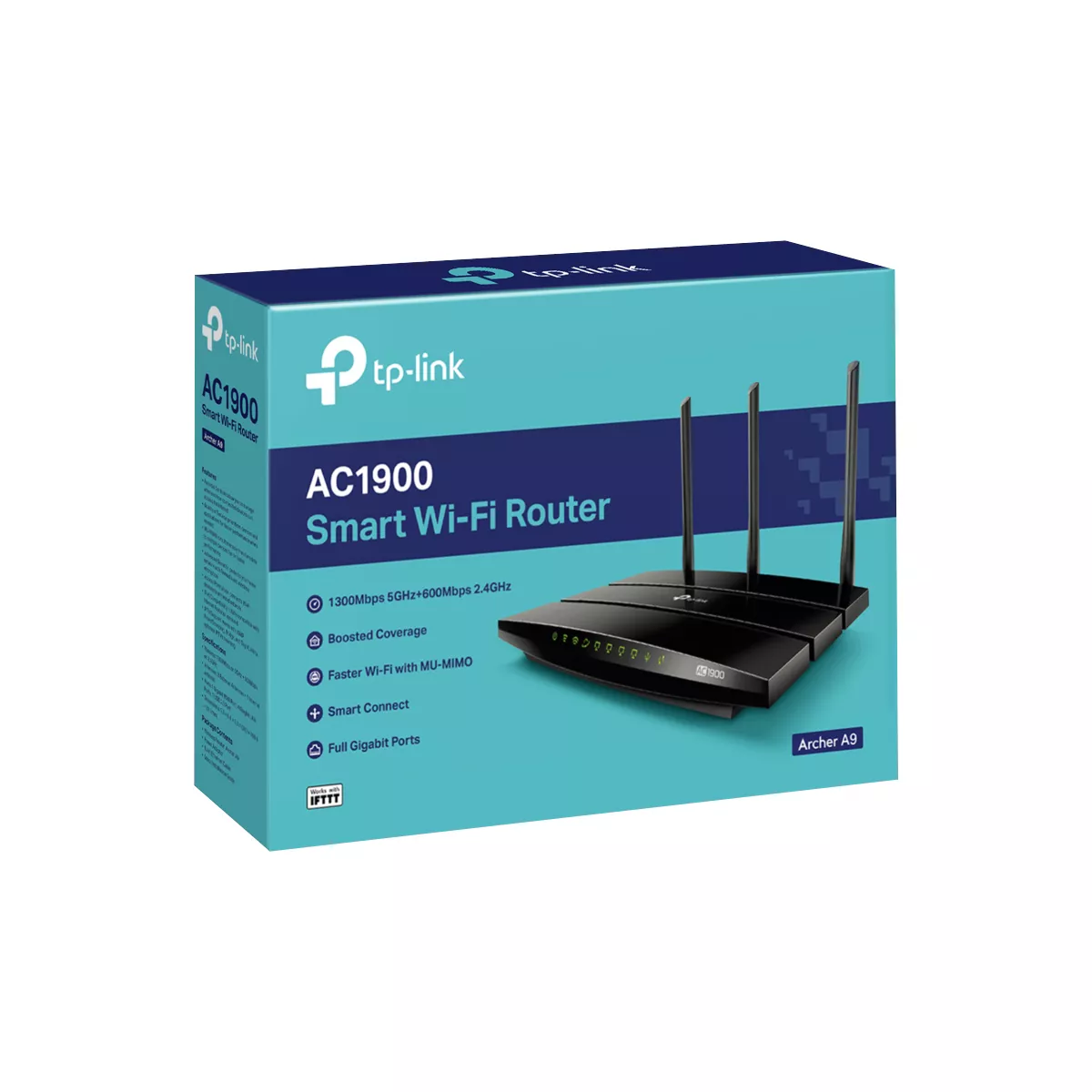 TP-LINK Archer A9 IEEE 802.11ac Ethernet Wireless Router - 2.40 GHz ISM Band - 5 GHz UNII Band - 4 x Antenna(1 x Internal/3 x External)