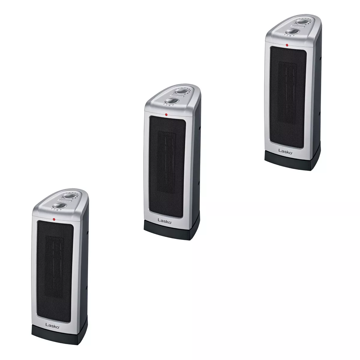 Lasko 5307 Portable Electric 1500 Watt Room Oscillating Ceramic Tower Space Heater with Adjustable Thermostat (3 Pack)