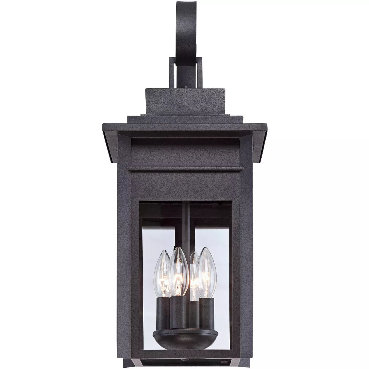 Franklin Iron Works Traditional Outdoor Wall Light Fixture Black Specked Gray Carriage 21