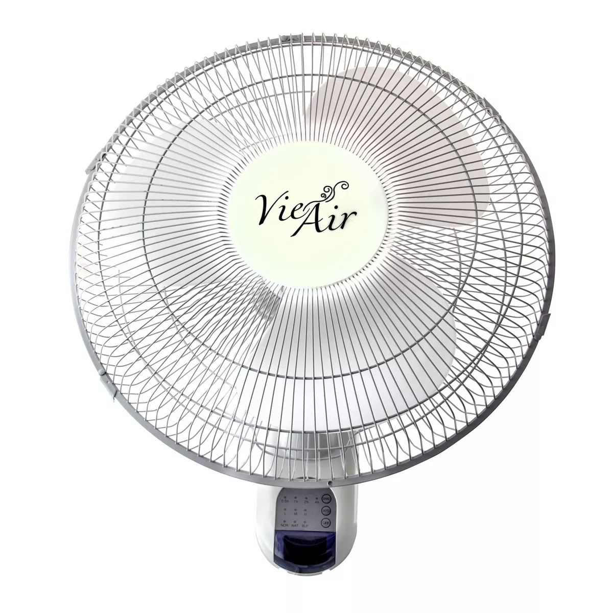 Vie Air 16 Inch 3 Speed Plastic Wall Fan with Remote Control in White