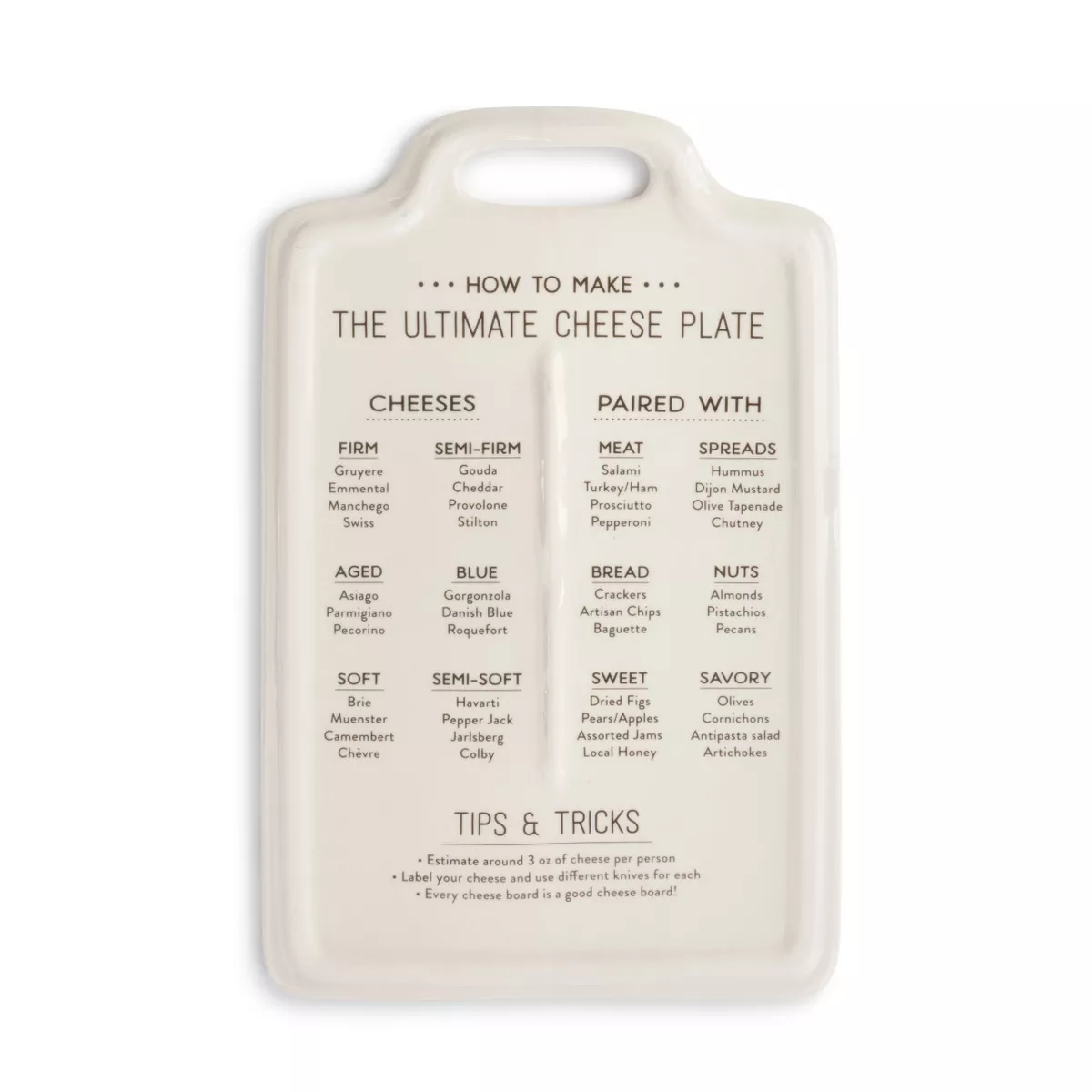 DEMDACO Good Food Cheese Board White