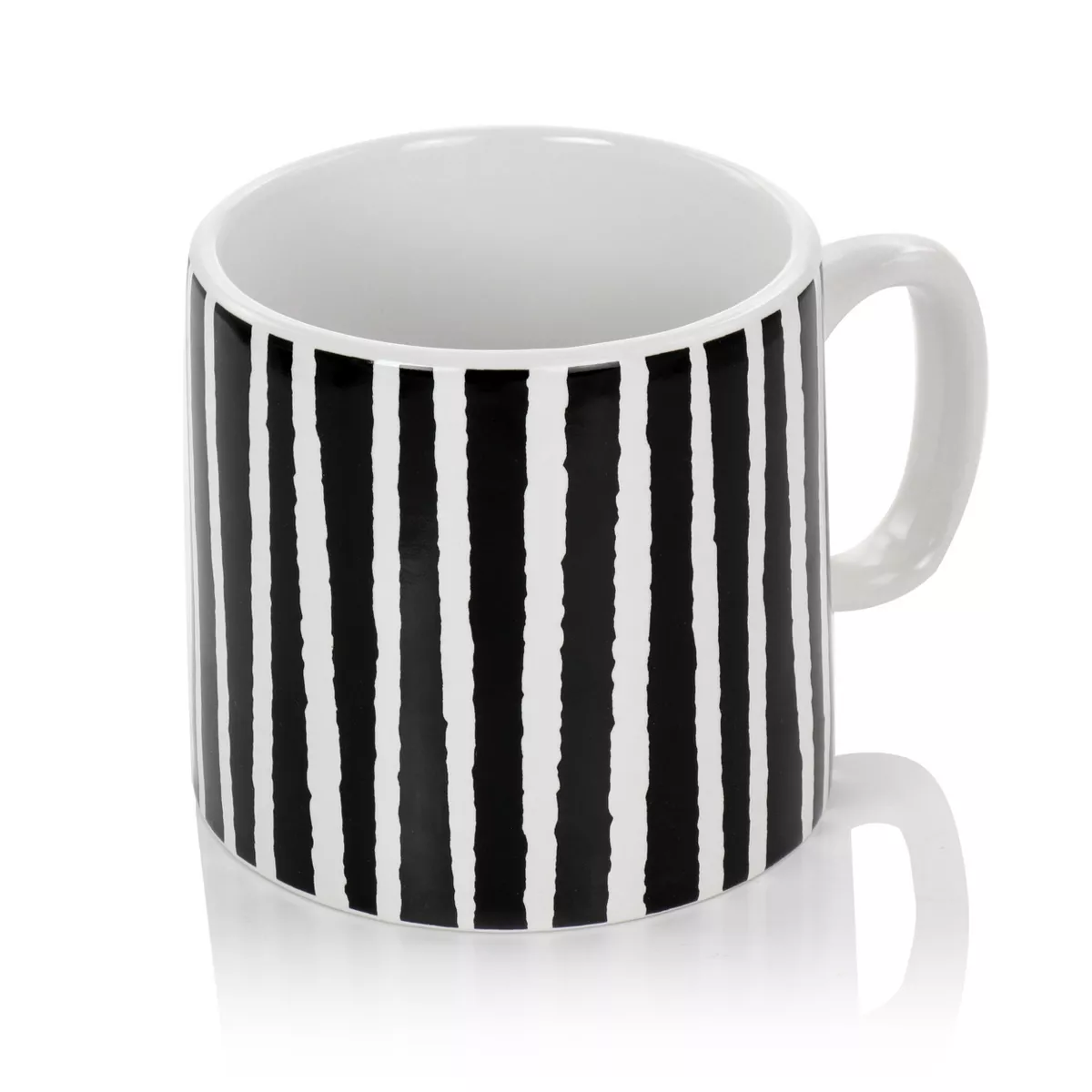 Mr. Coffee Napoli Caffe 4 Piece 17 Ounce Stoneware Assorted Mug Set in Black