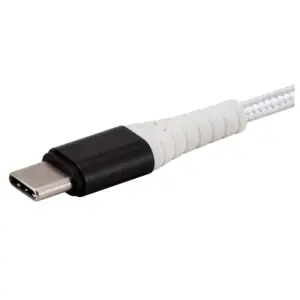 Monoprice USB 2.0 Type C to Type A Charge and Sync Cable - 3 Feet - White | Durable, Kevlar-Reinforced Nylon-Braid - AtlasFlex Series