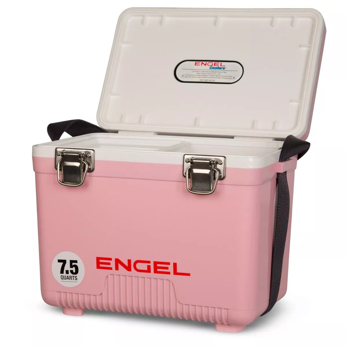 Engel 7.5-Quart 8-Can EVA Gasket Seal Ice and DryBox Cooler with Carry Handles and Shoulder Strap, Pink