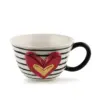 DEMDACO Narrow Stripe Tea Cup 12 ounce - White