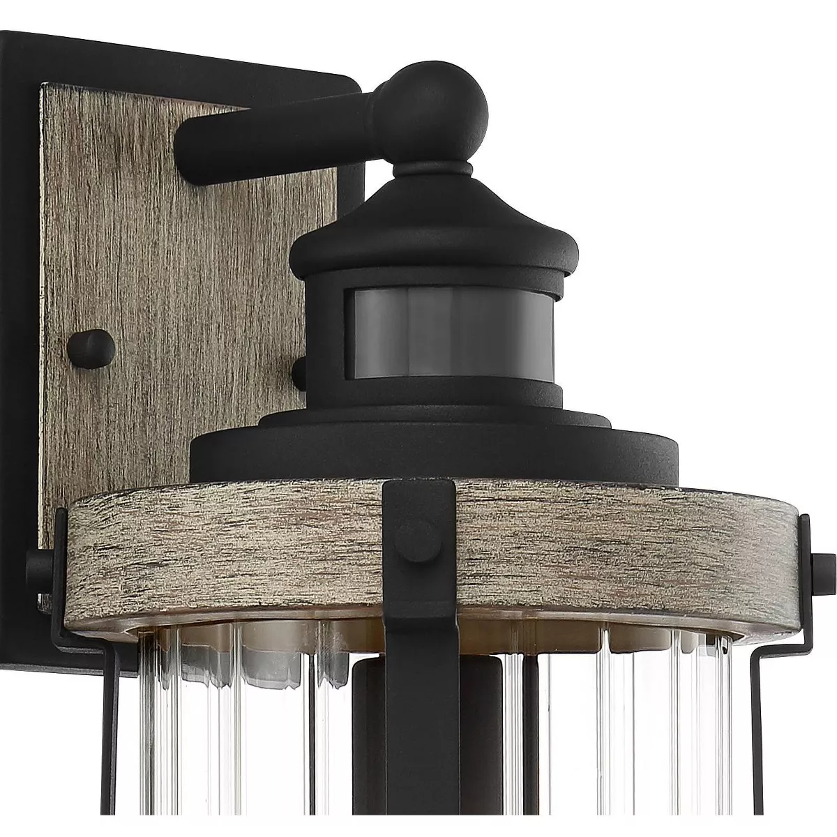 John Timberland Rustic Outdoor Wall Light Fixture Wood Black 15 1/2