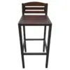 Milos Set of 2 Acacia Barstool - Dark Brown / Rustic Metal - Christopher Knight Home