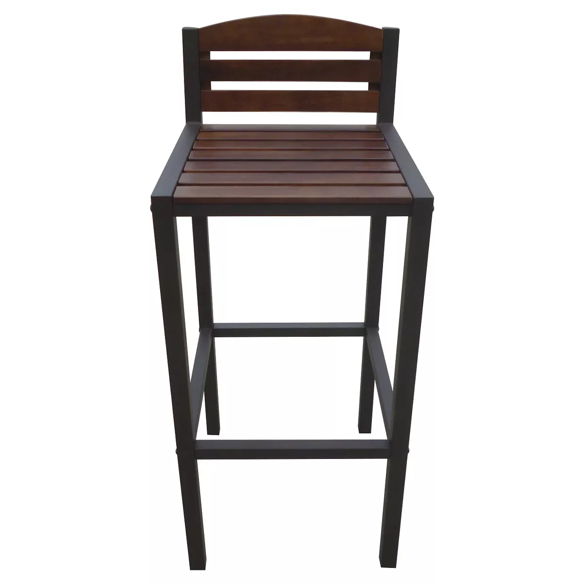 Milos Set of 2 Acacia Barstool - Dark Brown / Rustic Metal - Christopher Knight Home