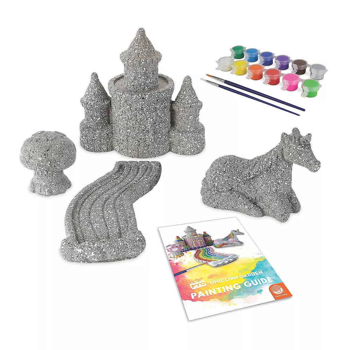 MindWare Paint Your Own Stone: Unicorn Garden - Creative Activities -7 Pieces