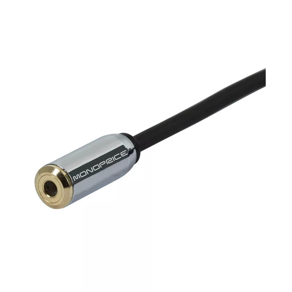 Monoprice Audio Cable - 6 Feet - Black | 3.5mm Male Plug to 3.5mm Female Jack Extension Cable for Mobile, Gold Plated