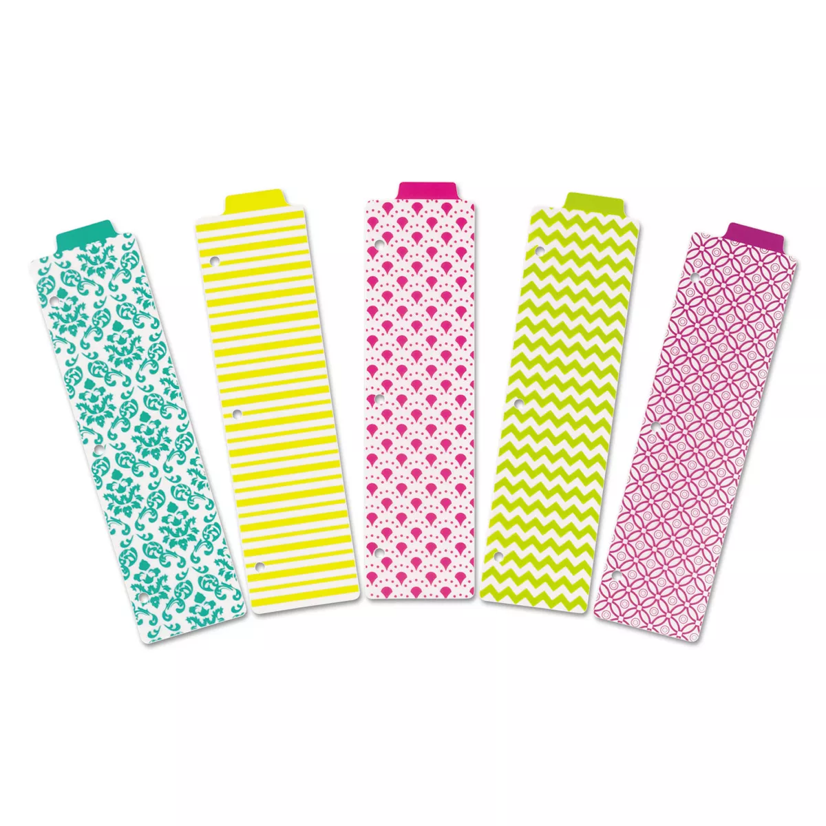 Avery Tabbed Snap-In Bookmark Plastic Dividers Assorted Prints 5-Tab 3 x 11 1/2 24909