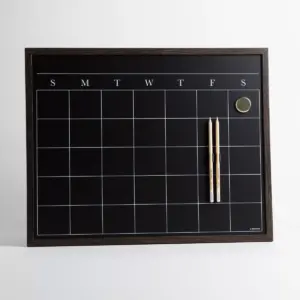U Brands Wood Frame Chalkboard Calendar