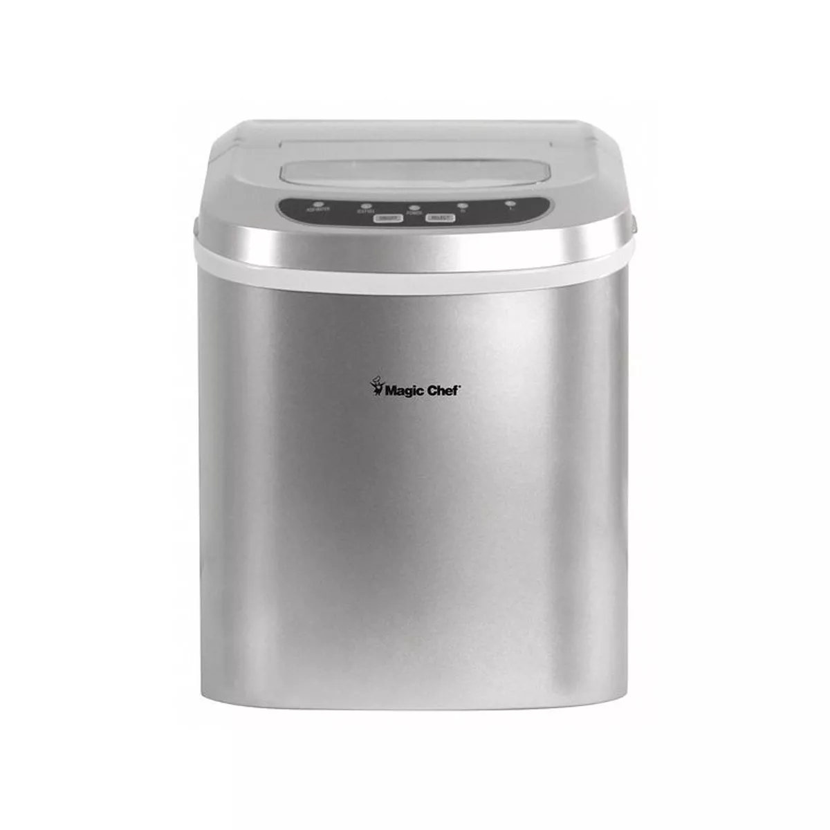 Magic Chef MCIM22SV Portable Home Countertop Ice Maker with Settings Display, 27 Pounds Per Day, Silver