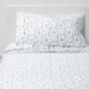 Twin/Twin XL 400 Thread Count Printed Pattern Performance Sheet Set Blue Floral - Threshold™