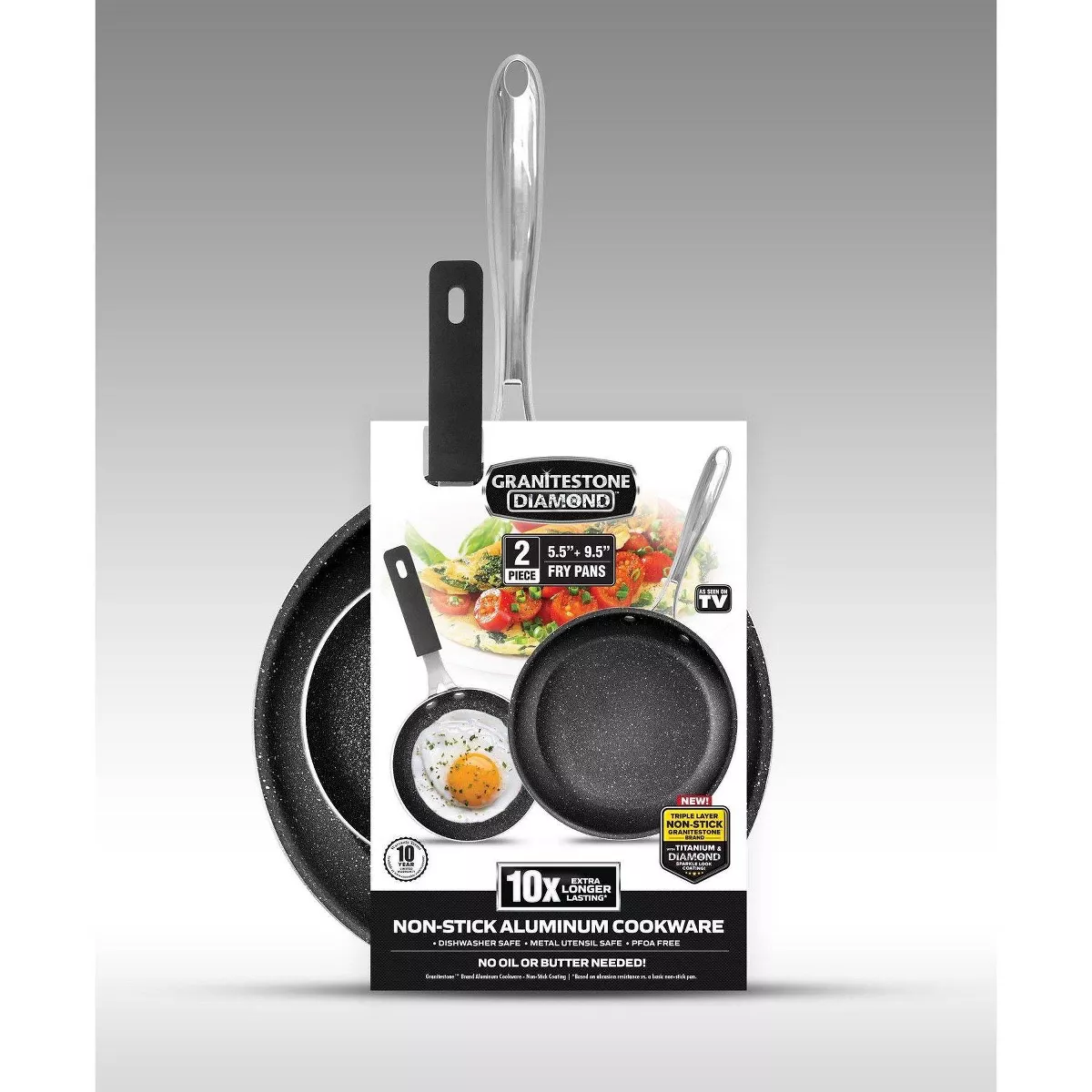 Granitestone Diamond 2pc Saute Pan Set 9.5