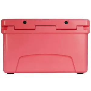 Driftsun Heavy Duty Rotomolded Thermoplastic UV Resistant Portable 45 Quart Insulated Hardside Ice Chest Beverage Cooler, Coral