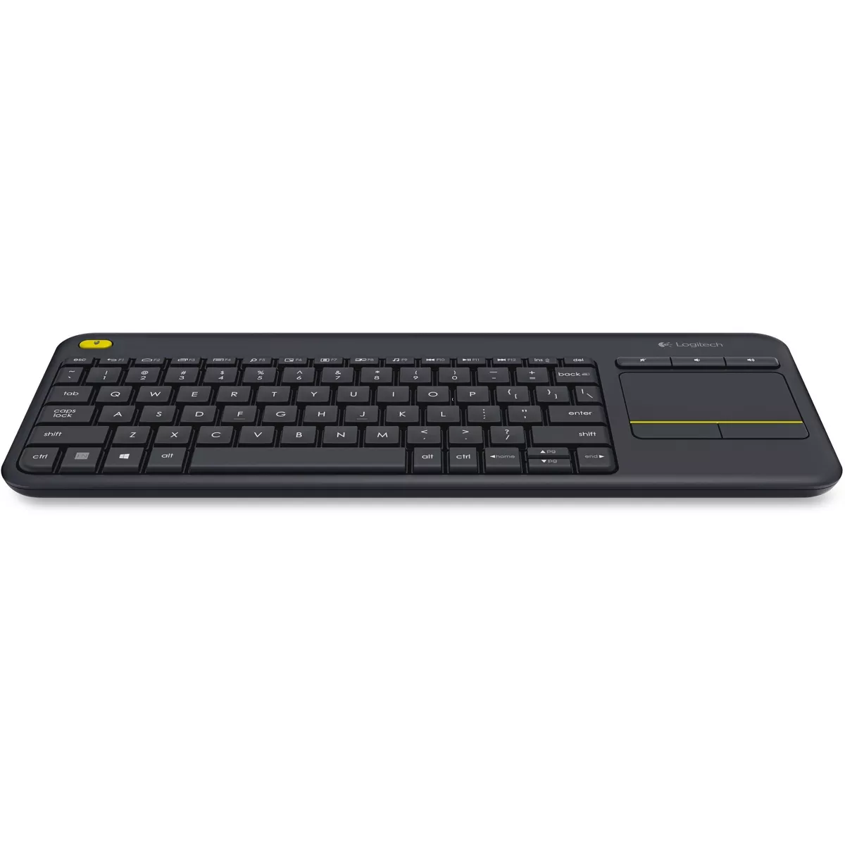 Logitech K400 Plus Touchpad Wireless Keyboard Black - USB Wireless Connectivity - On/Off Power Switch - 2.40 GHz Operating Frequency