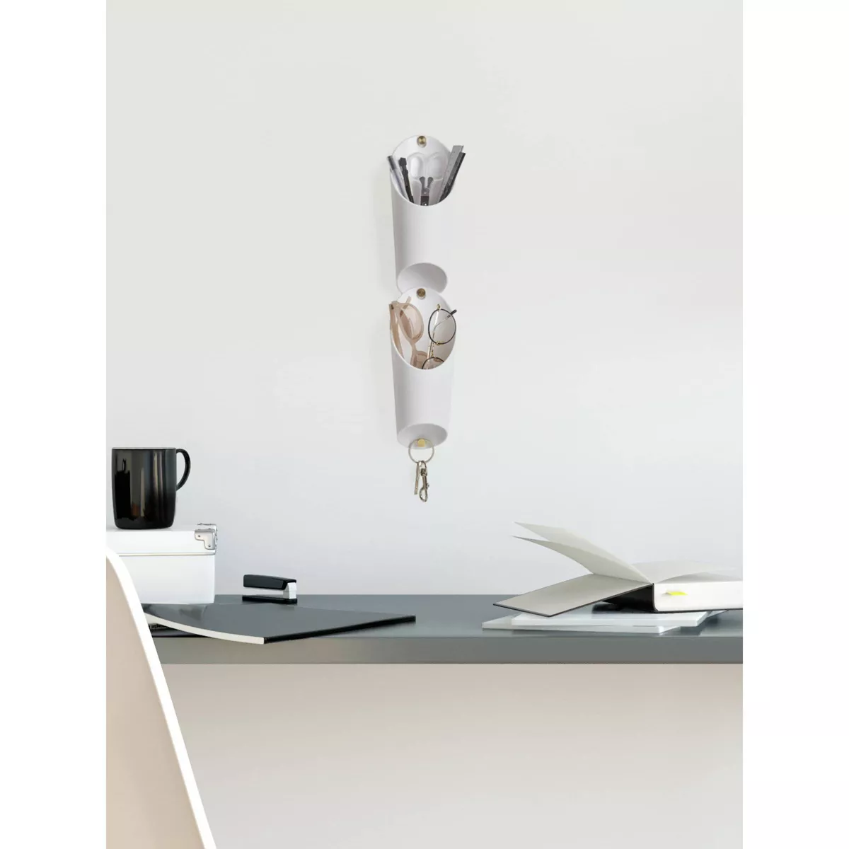 Set of 3 Floralink Wall Vessels White - Umbra