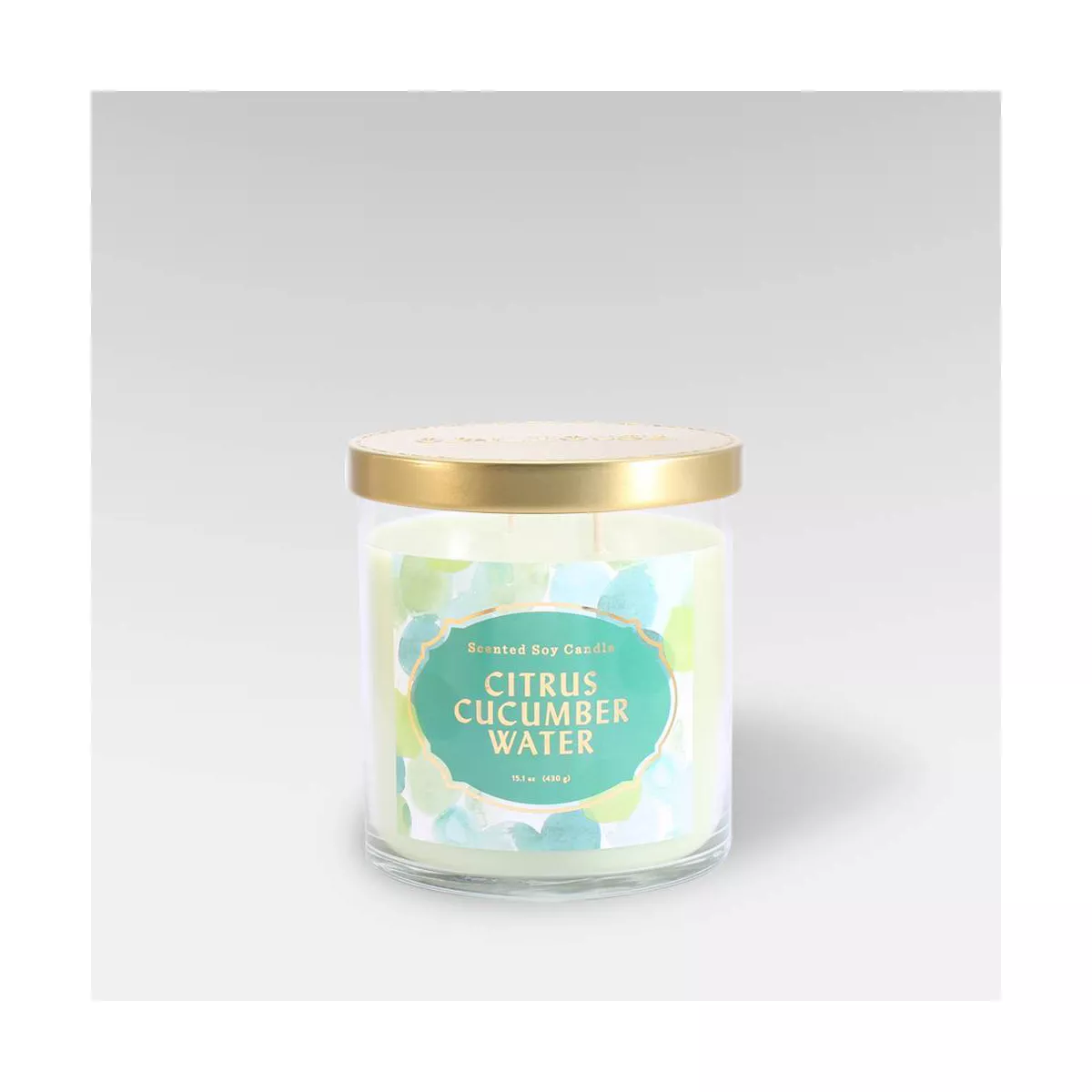 15.1oz Lidded Glass Jar 2-Wick Candle Citrus Cucumber Water - Opalhouse™