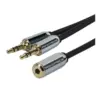 Monoprice Audio Cable - 0.5 Feet - Black | 3.5mm Female Plug to Two 3.5mm Male Jacks for Mobile, Gold Plated