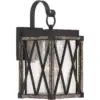 Possini Euro Design Rustic Outdoor Wall Light Fixture Bronze Wood 13 1/2" Clear Seedy Glass Lantern for Exterior House Porch Patio