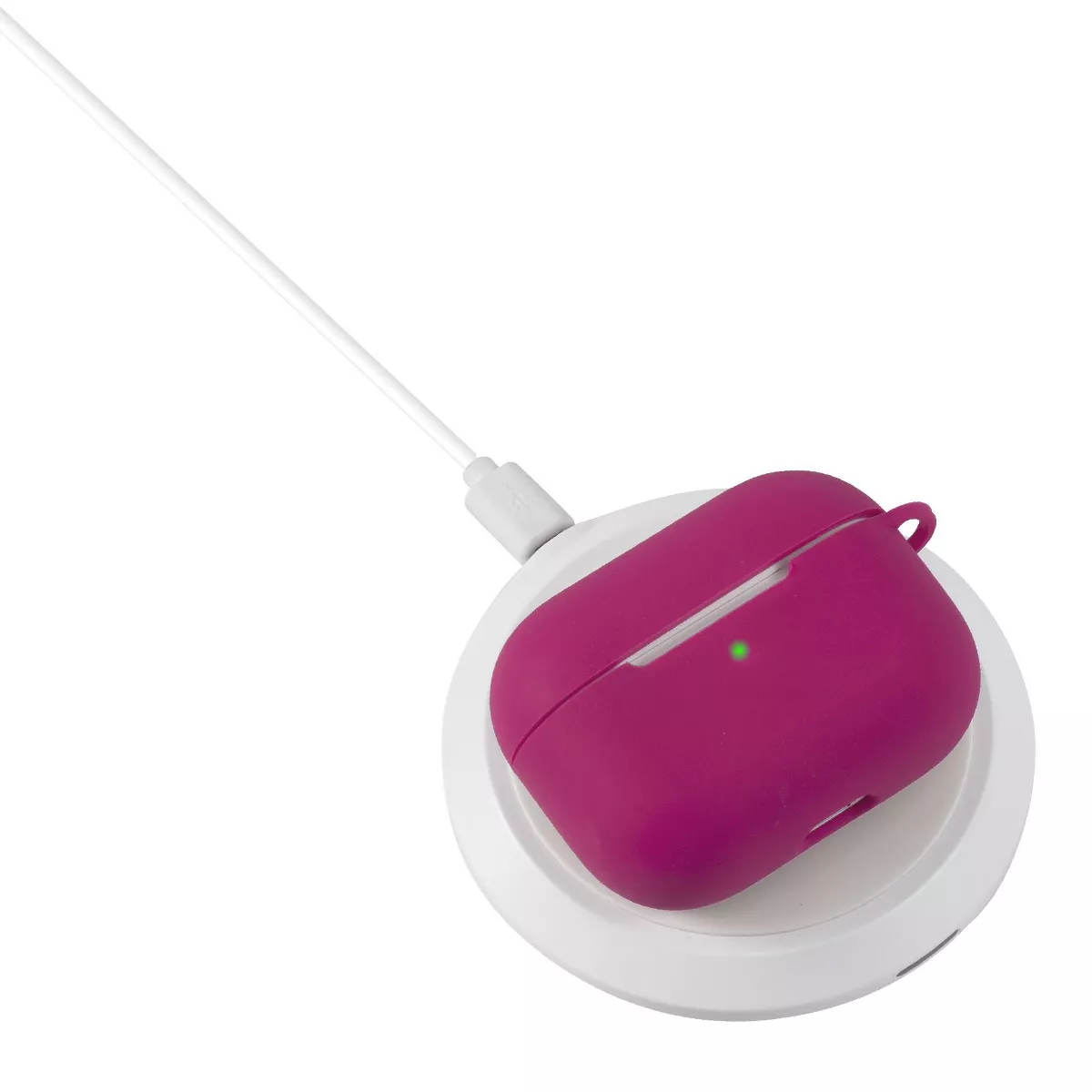 For AirPods Pro Case Silicone Protective Cover Skin with Keychain for Apple Airpod Pro 3 3rd 2019 Wireless Charging Earbuds Case, Rose Red by Insten