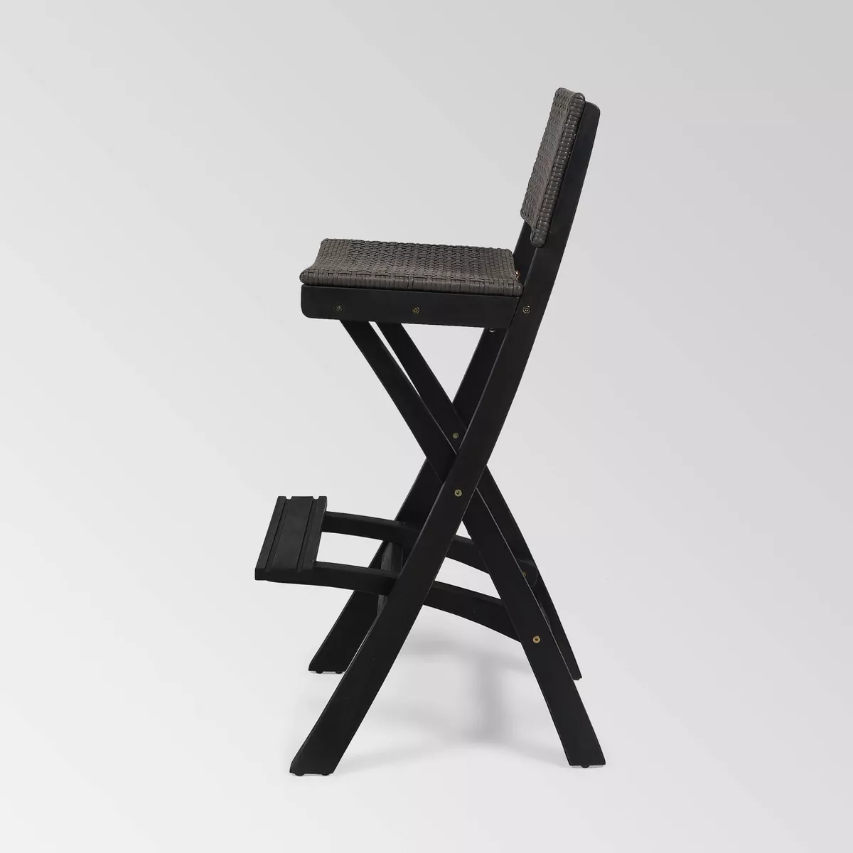 Polaris 2pk Acacia Wood Folding Barstools Dark Gray - Christopher Knight Home