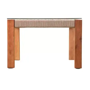 Celadon Indoor/Outdoor GlassTop Rectangle Cocktail Table - Natural - Aiden Lane