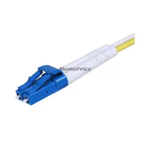 Monoprice Fiber Optic Cable - 5 Meter - Yellow | LC to ST, 9/125 Type, Single Mode, Duplex