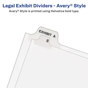Avery-Style Preprinted Legal Side Tab Divider Exhibit G Letter White 25/Pack 01377