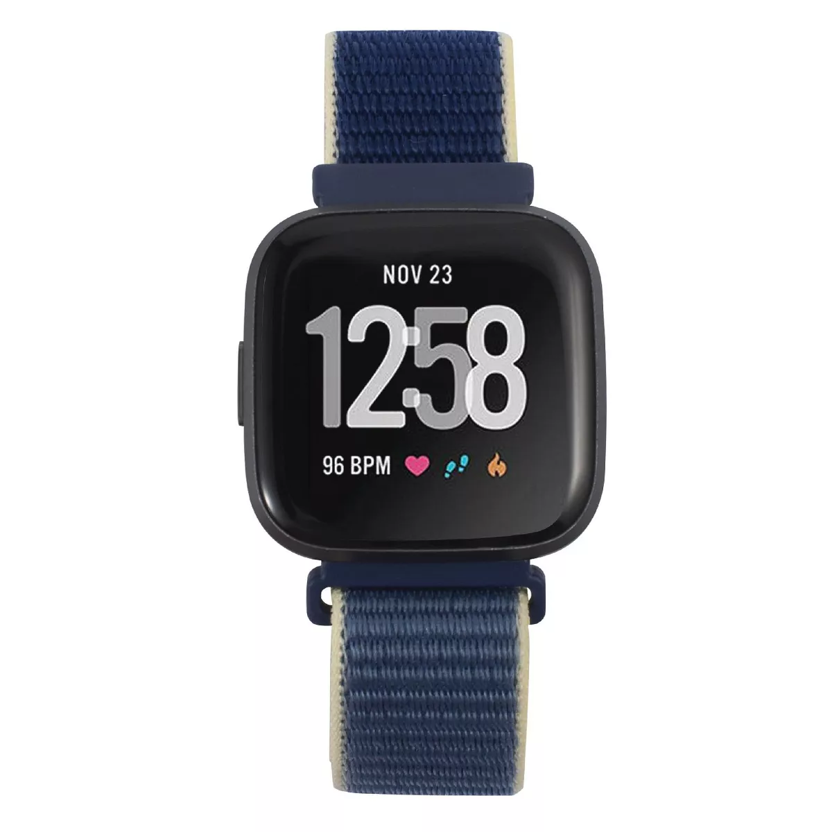 Insten Soft Woven Nylon Band for Fitbit Versa 2 / 1 / Lite / SE, Replacement Strap, Blue