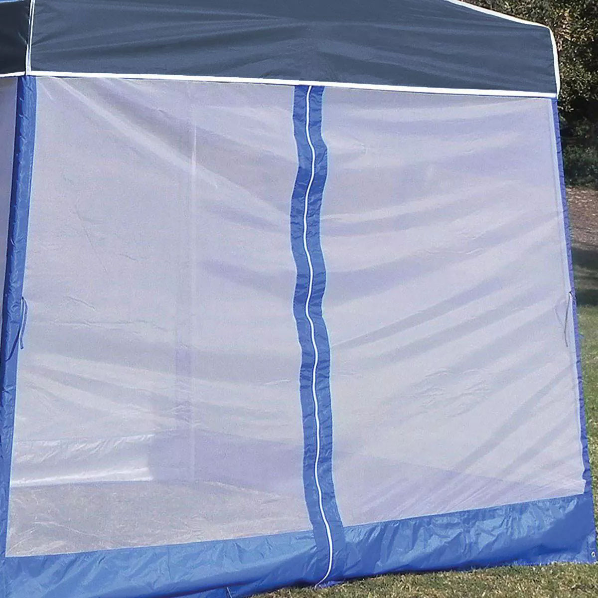 Z-Shade 10' x 10' Angled Leg Instant Navy Blue Canopy with Screen and Weights