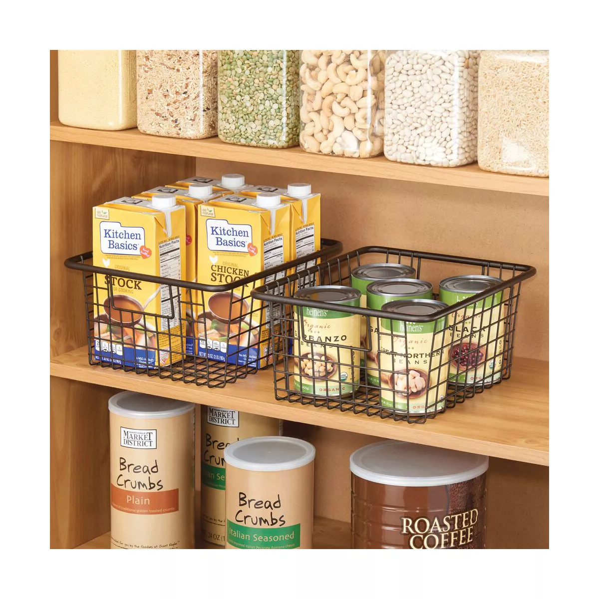 mDesign Metal Wire Food Storage Bin - 8 Pack - Bronze