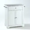 Alexandria Stainless Steel Top Portable Kitchen Island - White - Crosley