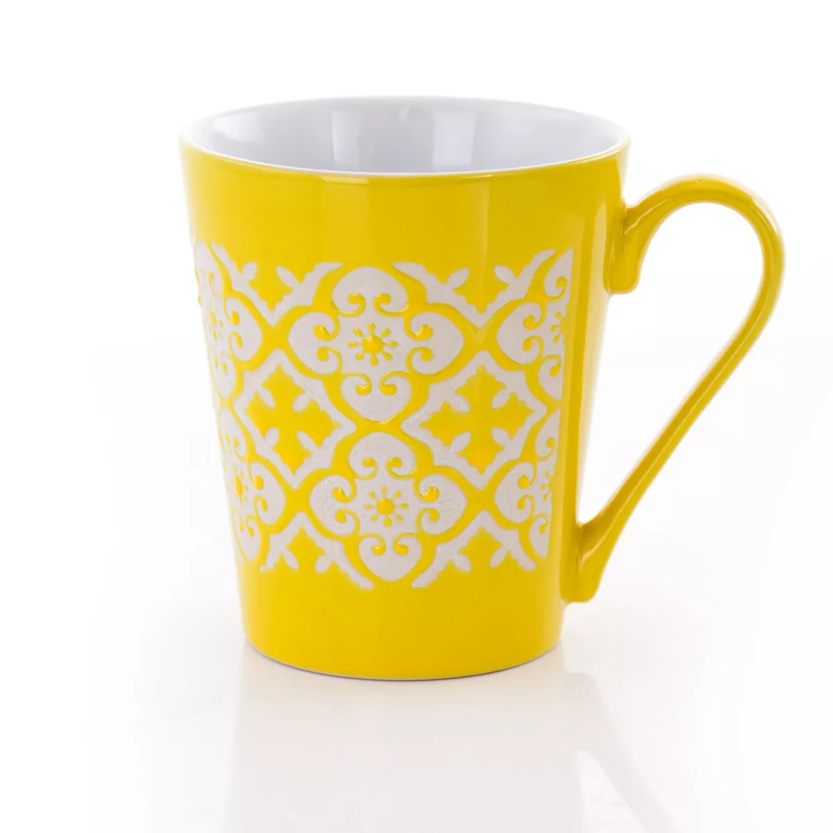 Gibson Home Windcrest 3 Piece 12.5 Ounce Cone Shaped Stoneware Cup Set in Assorted Colors