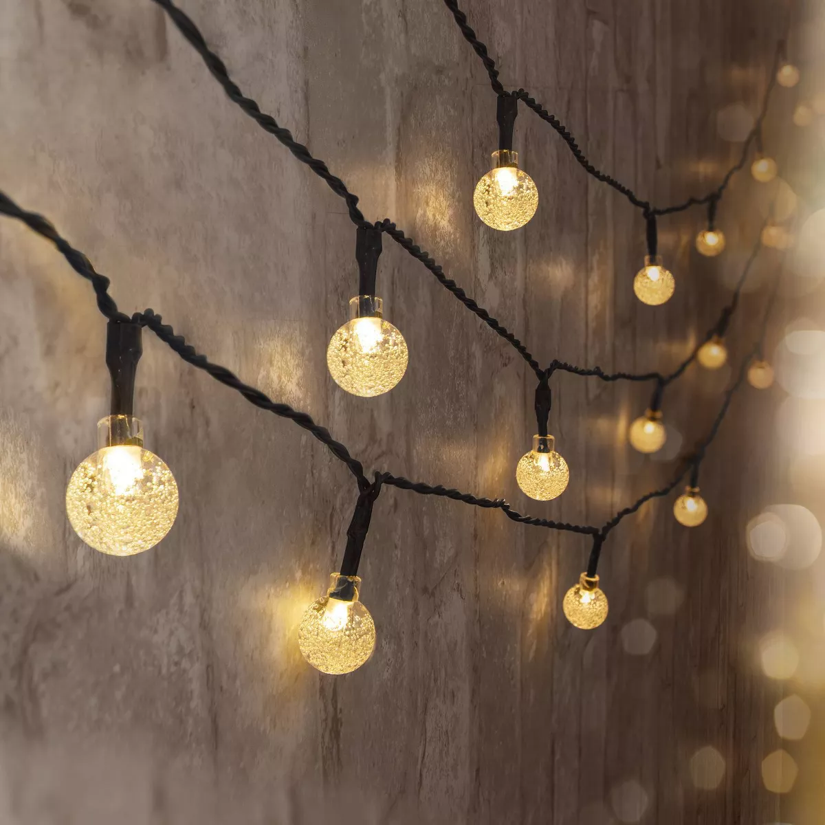 45' Outdoor Solar LED String Lights - Black Wire - Merkury Innovations