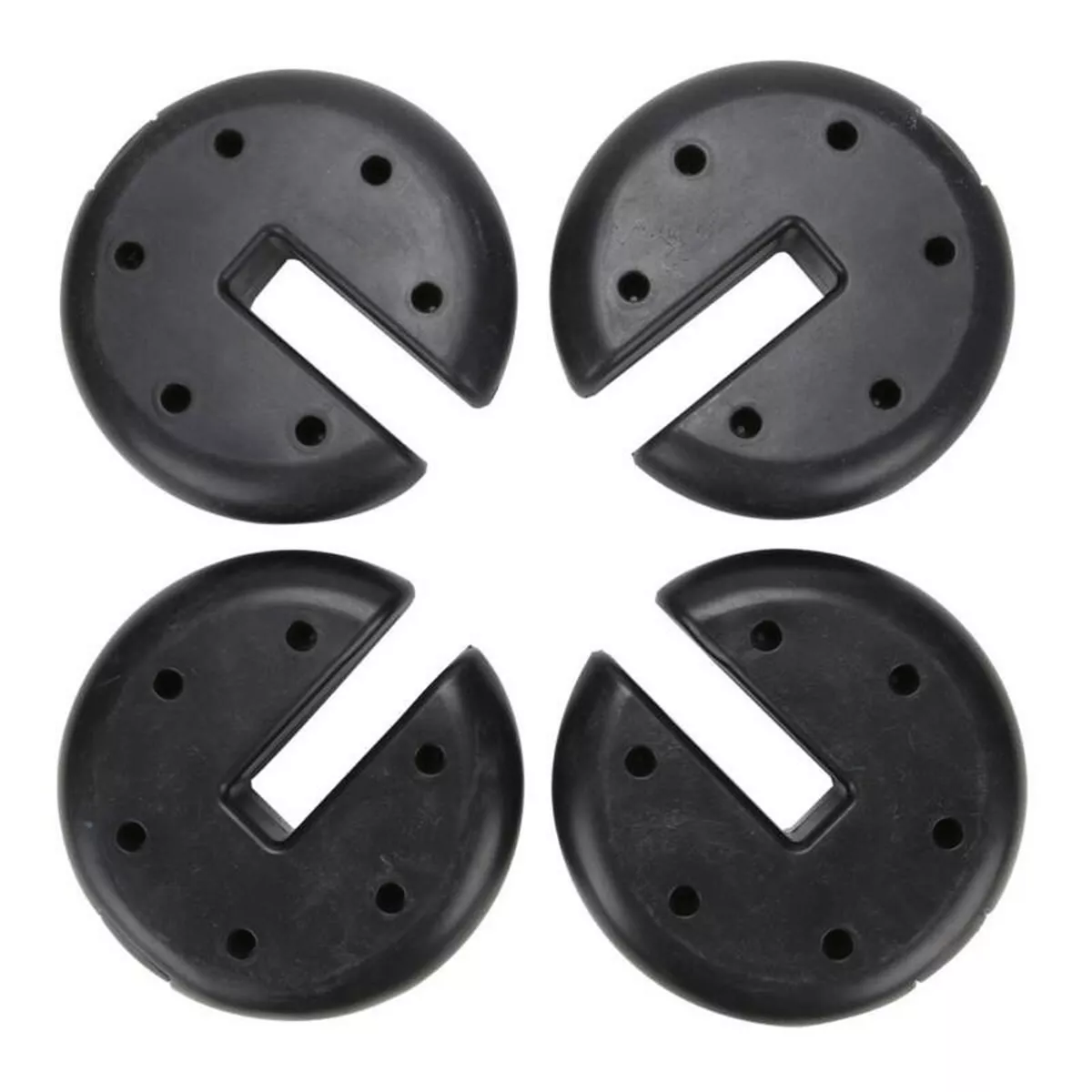 Z-Shade ZSCIRWTS-4 Black Durable Plastic Coated 6 Pound Circular Cement Core Canopy Shade Tent Outdoor Weight Plates, Set of 4