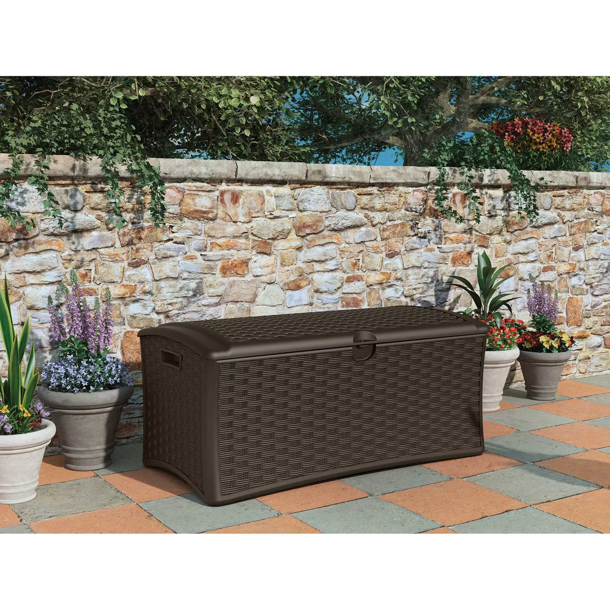 72gal Resin Deck Box Brown M - Suncast