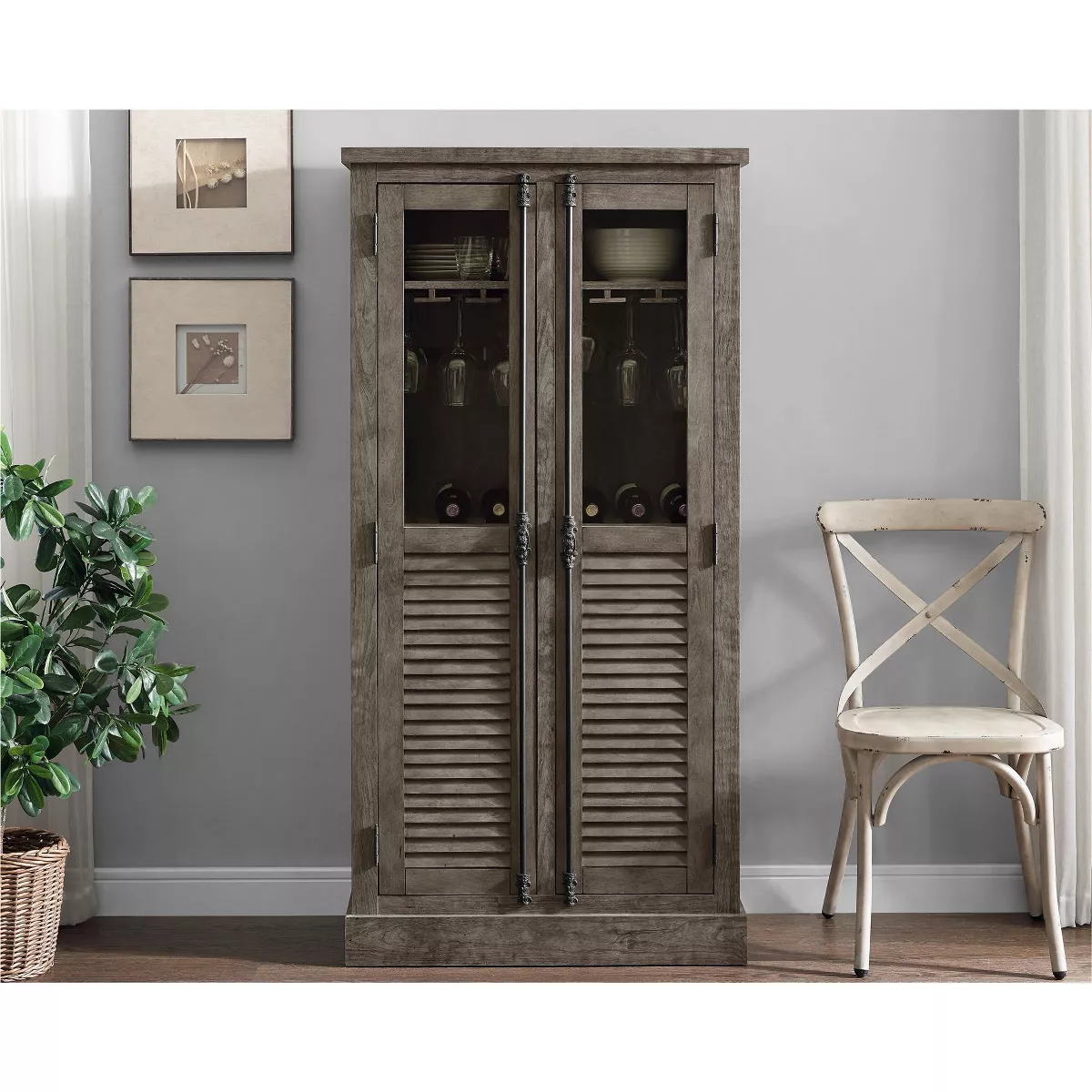 Cheshire Beverage Cabinet Rustic Gray - Room and Joy