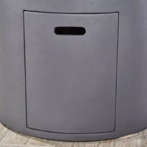 Aidan Outdoor Round Lightweight Concrete Gas Burning Fire Pit - Dark Gray - Christopher Knight Home