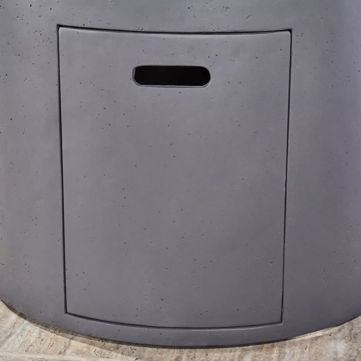 Aidan Outdoor Round Lightweight Concrete Gas Burning Fire Pit - Dark Gray - Christopher Knight Home
