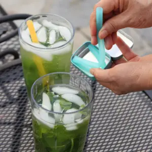 GoSili 2pk Reusable Standard Straw Tins Cobalt/Mint