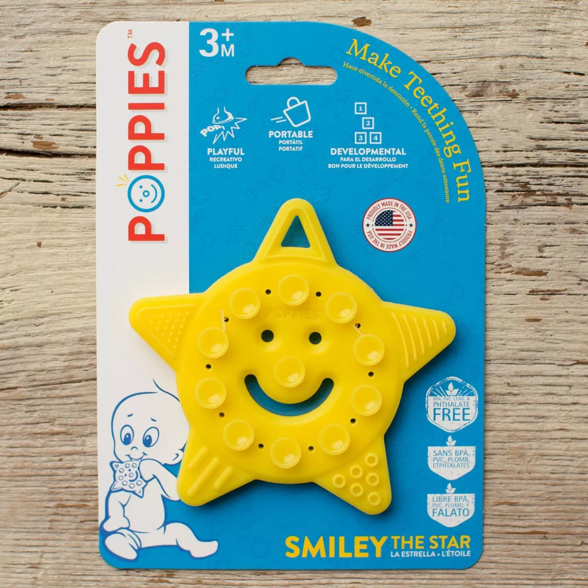 Poppies Smiley The Star - Yellow