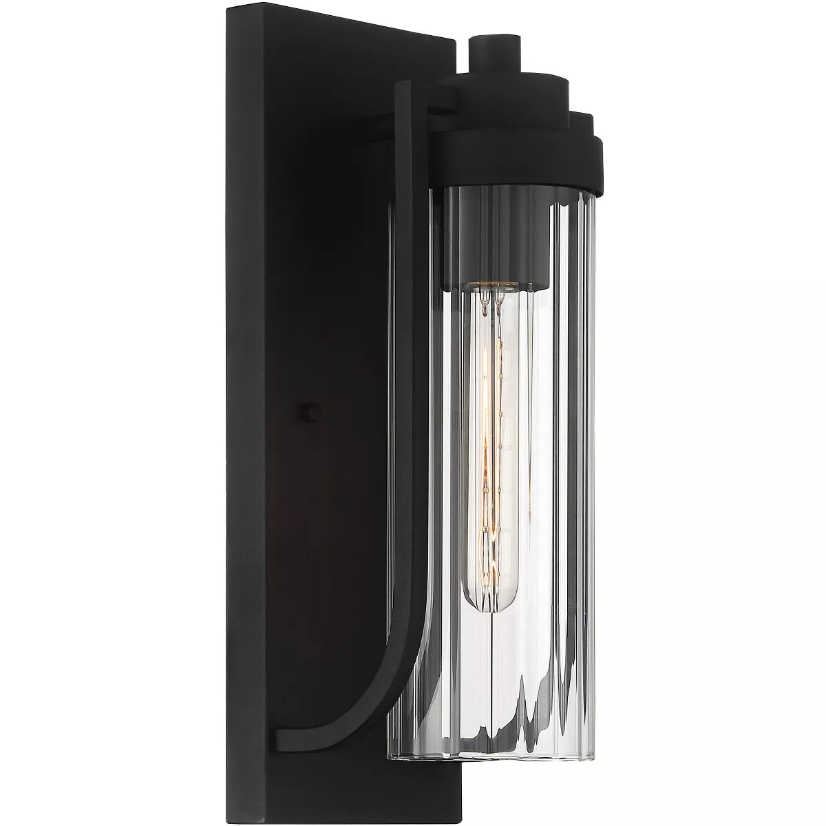Possini Euro Design Modern Outdoor Wall Light Fixture Textured Black 15 1/2